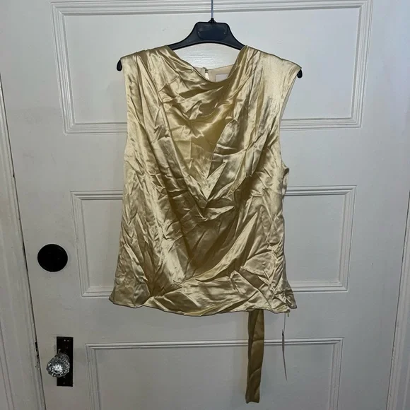 New Reformation Norella Top in Blonde Silk | 4 - Picture 7 of 10